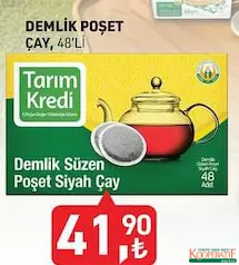 TARIM KREDİ DEMLİK POŞET ÇAY 48'Lİ indirimli fiyat TARIM KREDİ DEMLİK POŞET ÇAY 48'Lİ fiyat ve kampanya bilgisi